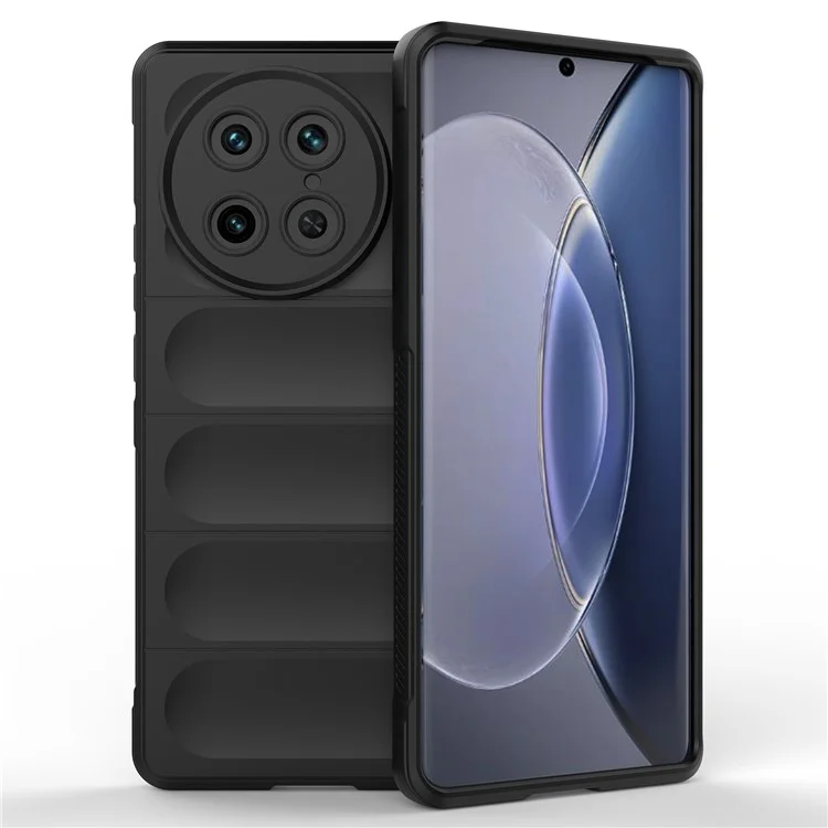 Für vivo X90 Pro 5G Anti-Drop Robuste Rückseite Handyhülle Flexible TPU Smartphone Schutzhülle - Schwarz