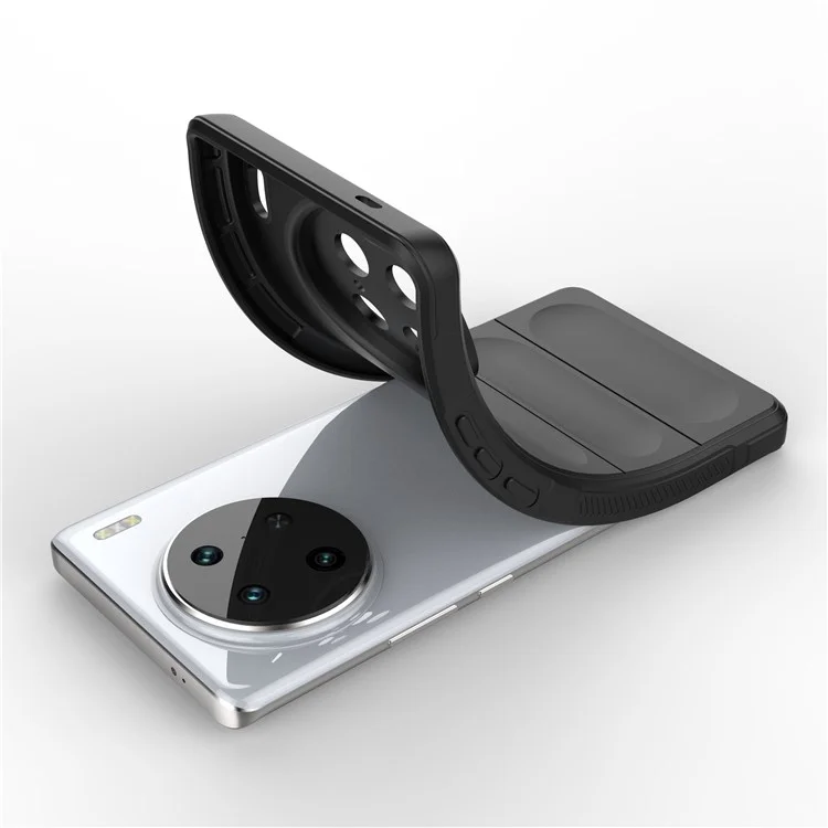Für vivo X90 Pro 5G Anti-Drop Robuste Rückseite Handyhülle Flexible TPU Smartphone Schutzhülle - Schwarz
