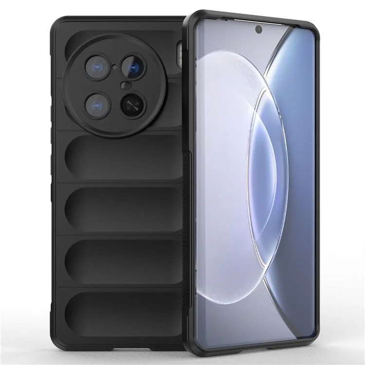 Für Vivo X90 Pro+ 5G Rugged Back Phone Case Anti-kratzer-weich-tpu-schutzabdeckung - Schwarz