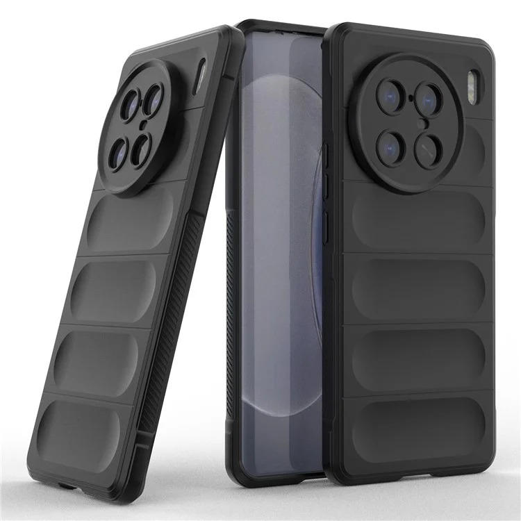 Für Vivo X90 Pro+ 5G Rugged Back Phone Case Anti-kratzer-weich-tpu-schutzabdeckung - Schwarz