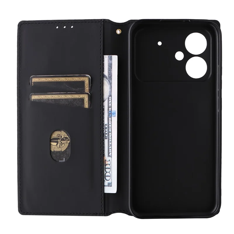 For Xiaomi Poco M8 Power 5G Case Wallet Rhombus Imprinted PU Leather Phone Cover - Silver