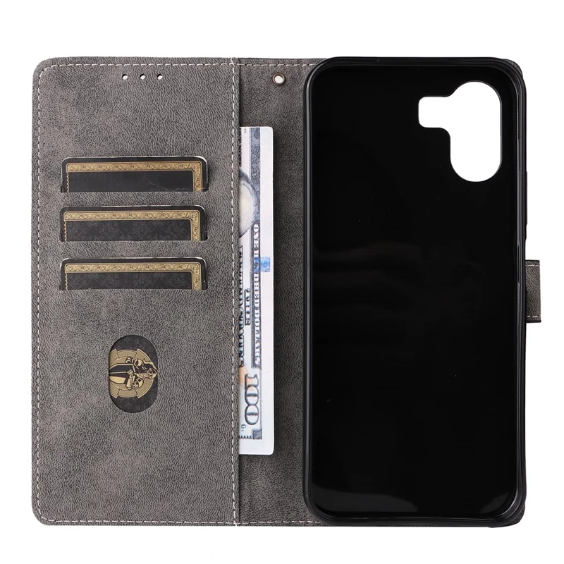 For Realme P4 Lite 4G (166.48mm) Wallet Case RFID Blocking PU Leather Phone Cover Stand with Strap - Black