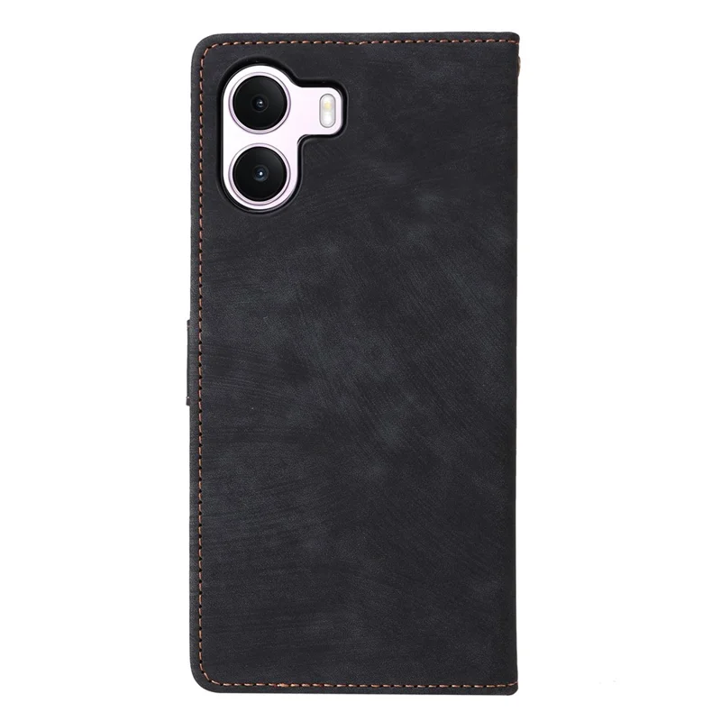 For Realme P4 Lite 4G (166.48mm) Wallet Case RFID Blocking PU Leather Phone Cover Stand with Strap - Black