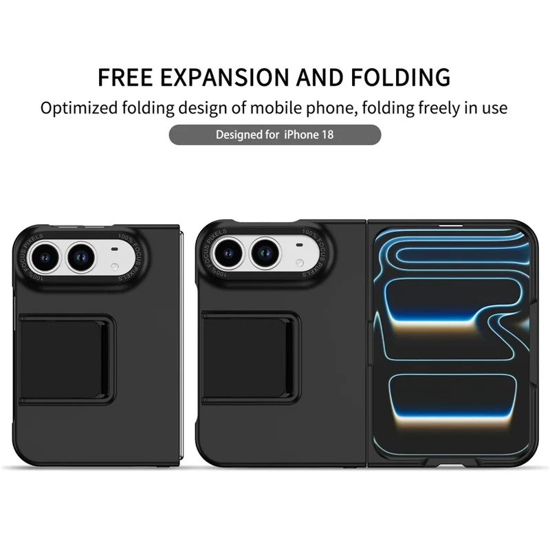 For iPhone Duo Case Kickstand Hard PC Folding Phone Cover - Sort