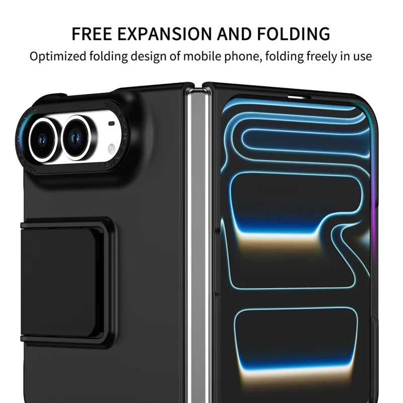 For iPhone Duo Case Kickstand Hard PC Folding Phone Cover - Sort