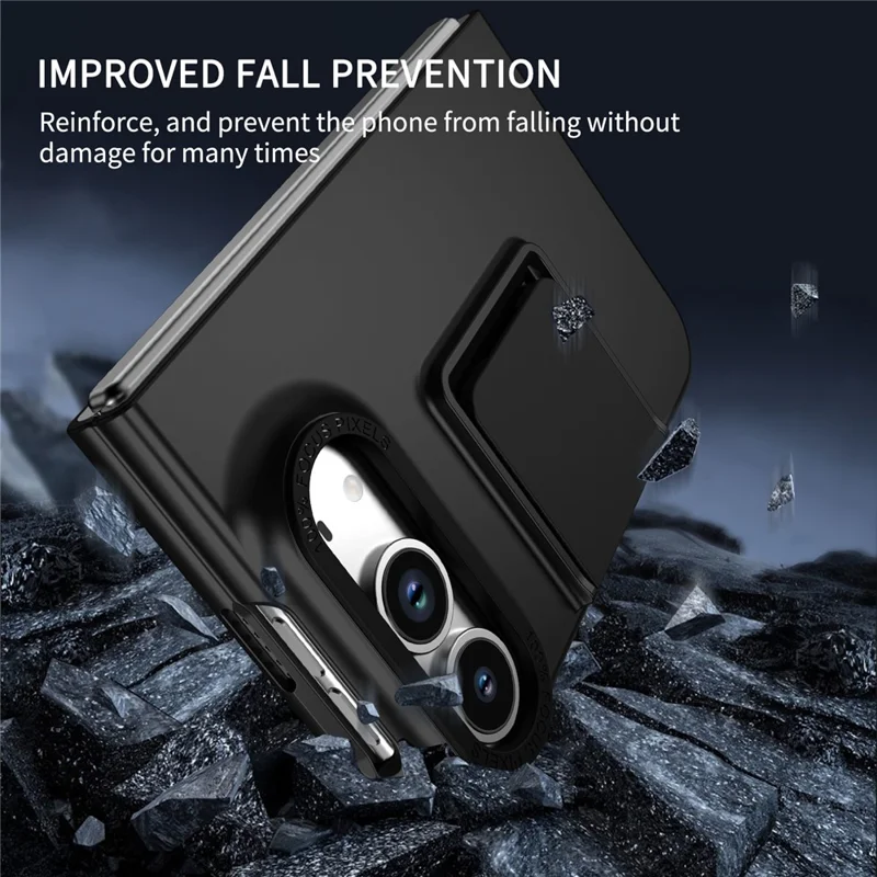 For iPhone Duo Case Kickstand Hard PC Folding Phone Cover - Sort