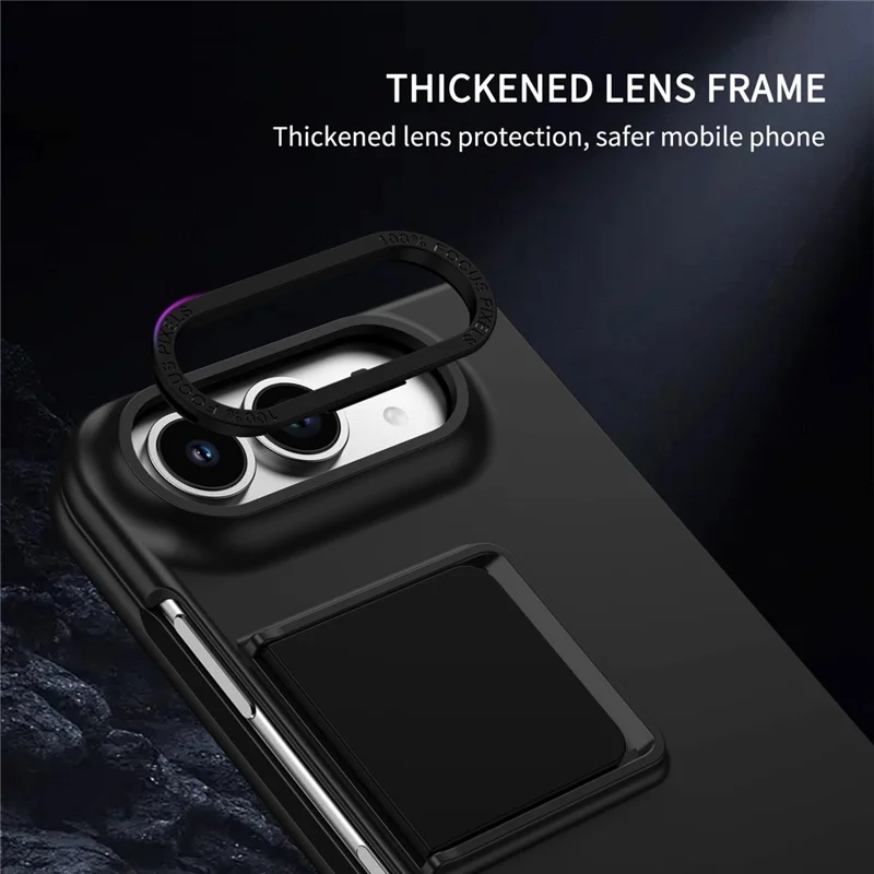 For iPhone Duo Case Kickstand Hard PC Folding Phone Cover - Sort