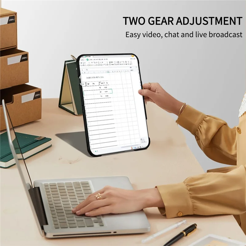 For iPhone Duo Case Kickstand Hard PC Folding Phone Cover - Sort