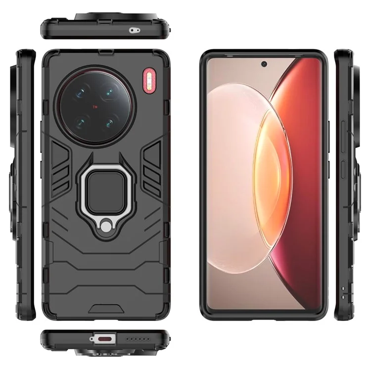 Case de Teléfonos Celulares Para Vivo X90 Pro + 5G, PC Hard PC Hard Anti-scratch PC + TPU Soft TPU Soft Cover - Negro