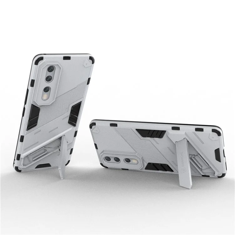 Drop-soach-schutz-kickstand-telefonabdeckung Für Honor 80 Pro 5G, Hard PC Soft TPU Hybrid-hülle - Weiss