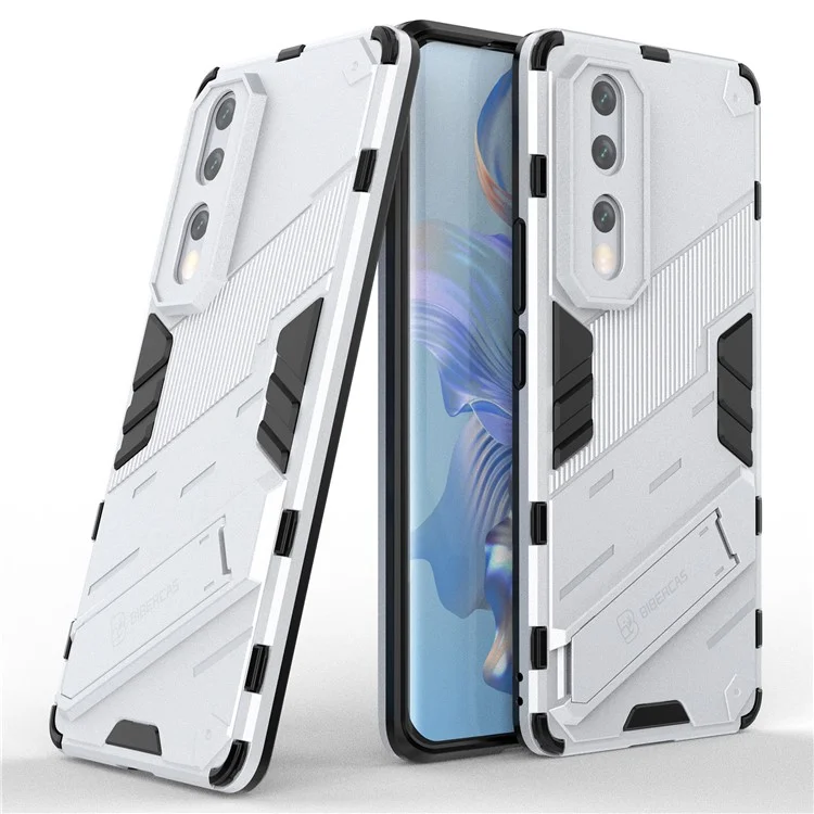Drop-soach-schutz-kickstand-telefonabdeckung Für Honor 80 Pro 5G, Hard PC Soft TPU Hybrid-hülle - Weiss