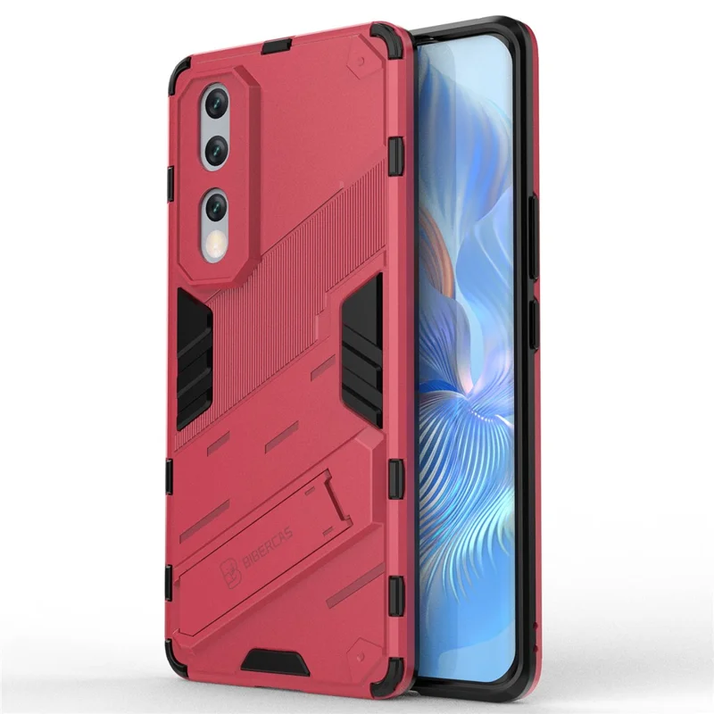 Drop-proof Protection Kickstand Phone Cover for Honor 80 Pro 5G, Hard PC Soft TPU Hybrid Case - Rose