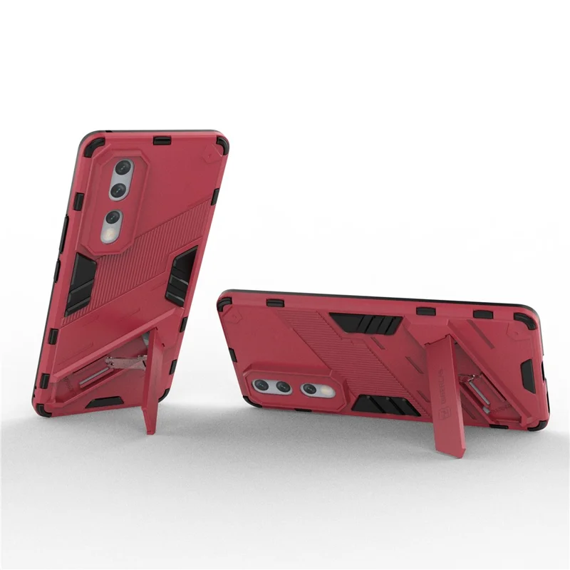 Drop-proof Protection Kickstand Phone Cover for Honor 80 Pro 5G, Hard PC Soft TPU Hybrid Case - Rose