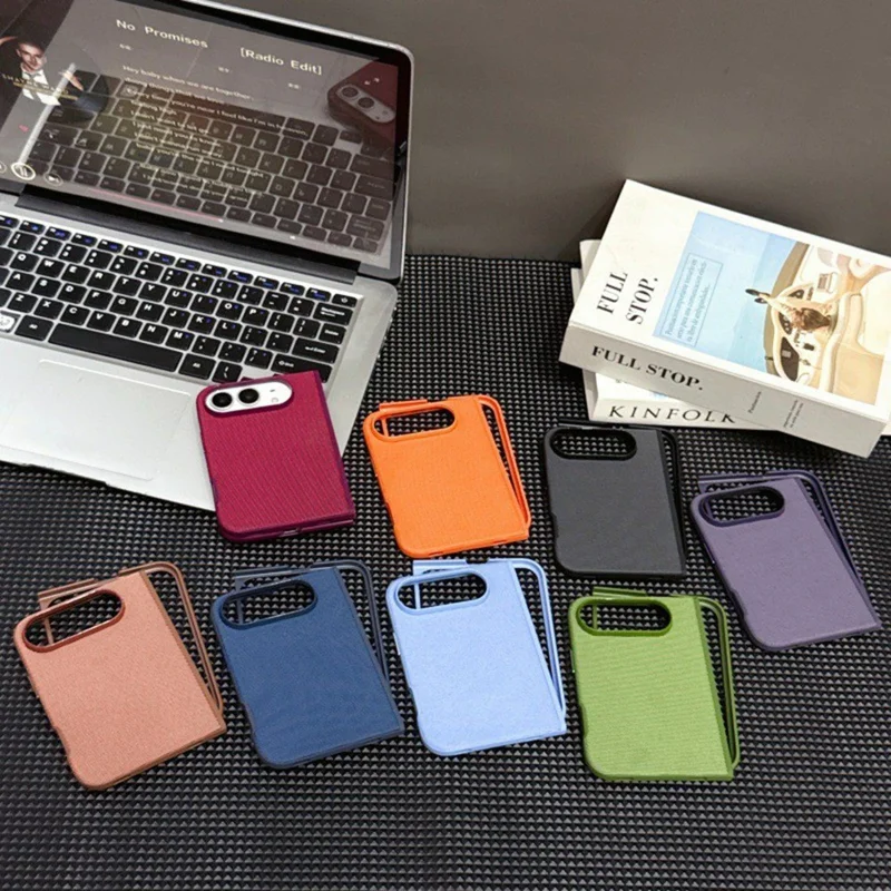 For iPhone Duo Magnetic Case Tech Fabric Texture PU Leather + PC Slim Phone Cover - Cherry Red