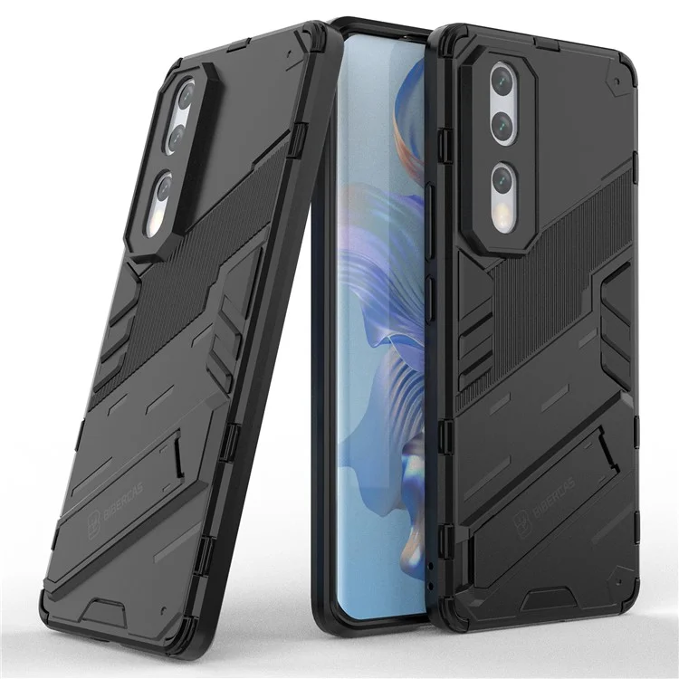 Port Tpu Soft TPU TPU Cover Para Honor 80 5G, Estuche Posterior a Prueba de Caída de Kickstand - Negro