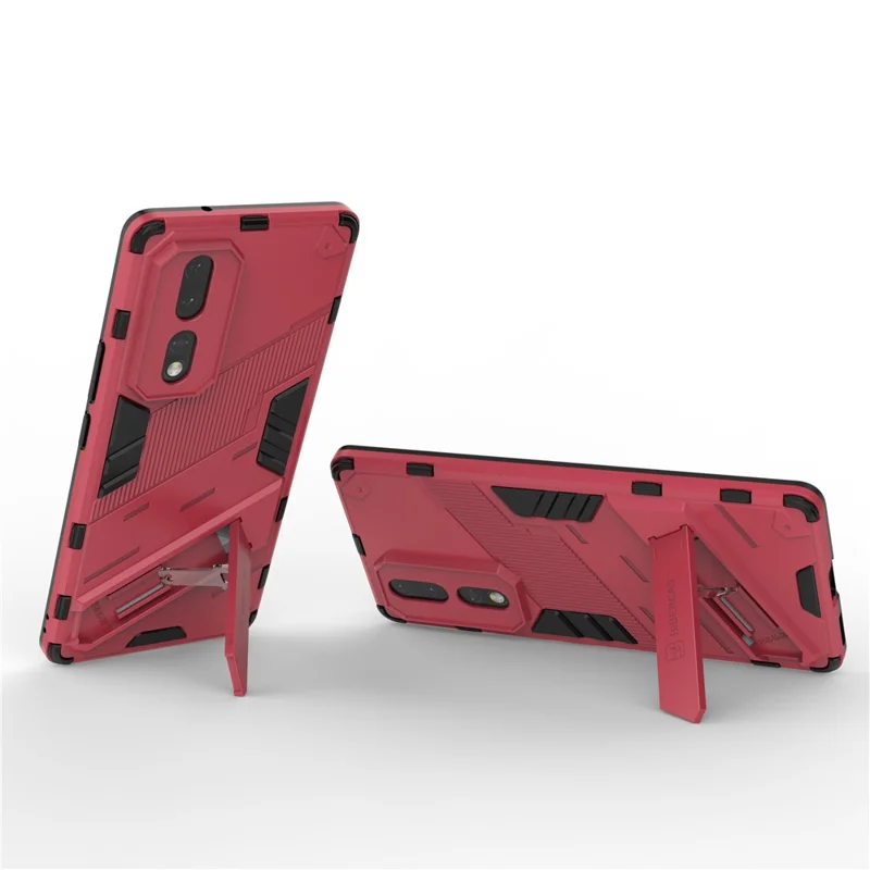 Hard PC Soft TPU Protective Phone Cover for Honor 80 5G, Kickstand Drop-proof Back Case - Rose