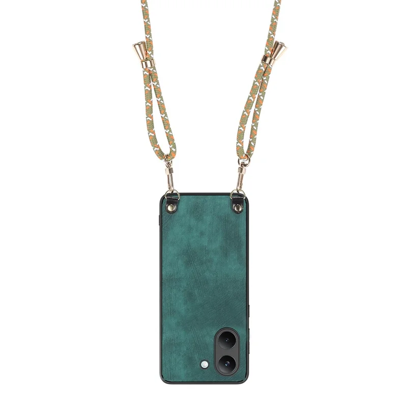 For Xiaomi Poco X8 Pro 5G  /  Redmi Turbo 5 5G Case Retro Leather Phone Back Cover with Adjustable Strap - Green