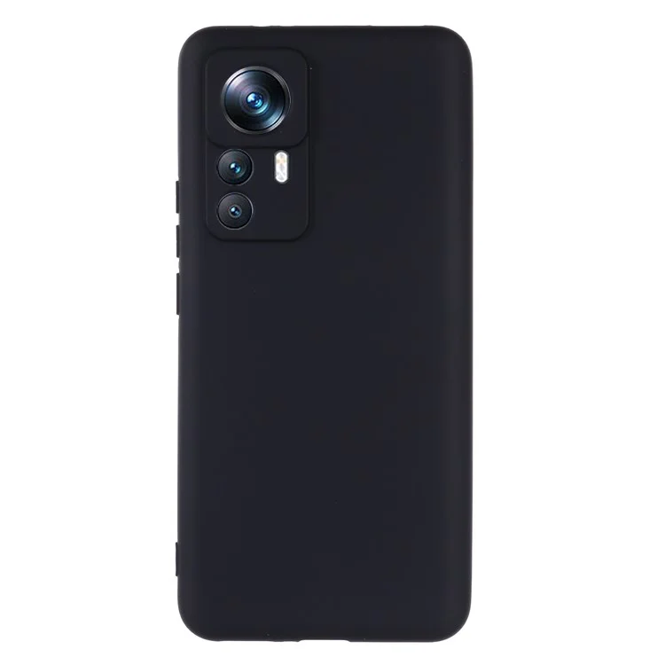 For Xiaomi 12T 5G / Redmi K50 Ultra 5G Liquid Silicone Phone Case Drop-proof Smartphone Protective Cover with Strap - Black