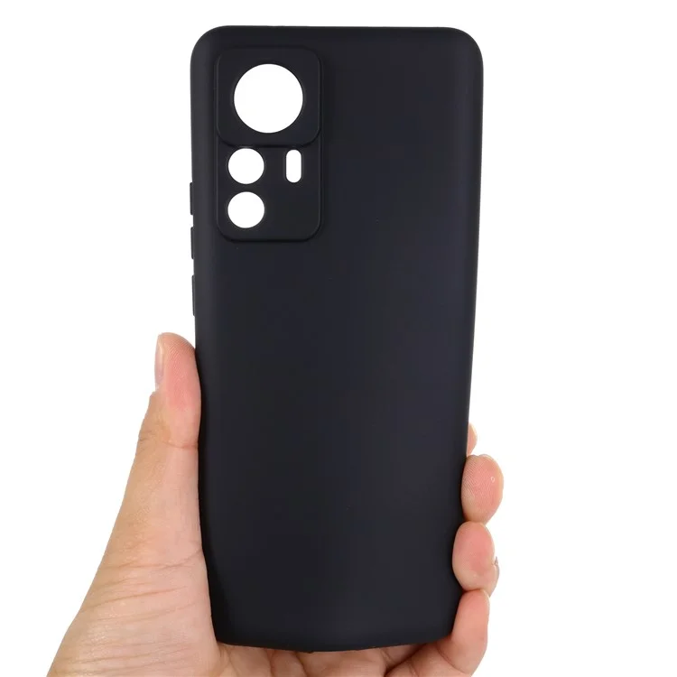 For Xiaomi 12T 5G / Redmi K50 Ultra 5G Liquid Silicone Phone Case Drop-proof Smartphone Protective Cover with Strap - Black