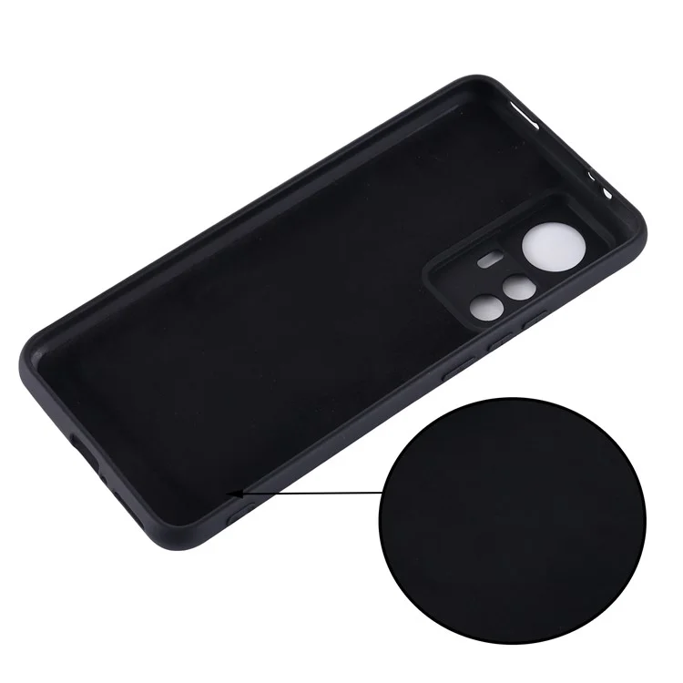 For Xiaomi 12T 5G / Redmi K50 Ultra 5G Liquid Silicone Phone Case Drop-proof Smartphone Protective Cover with Strap - Black