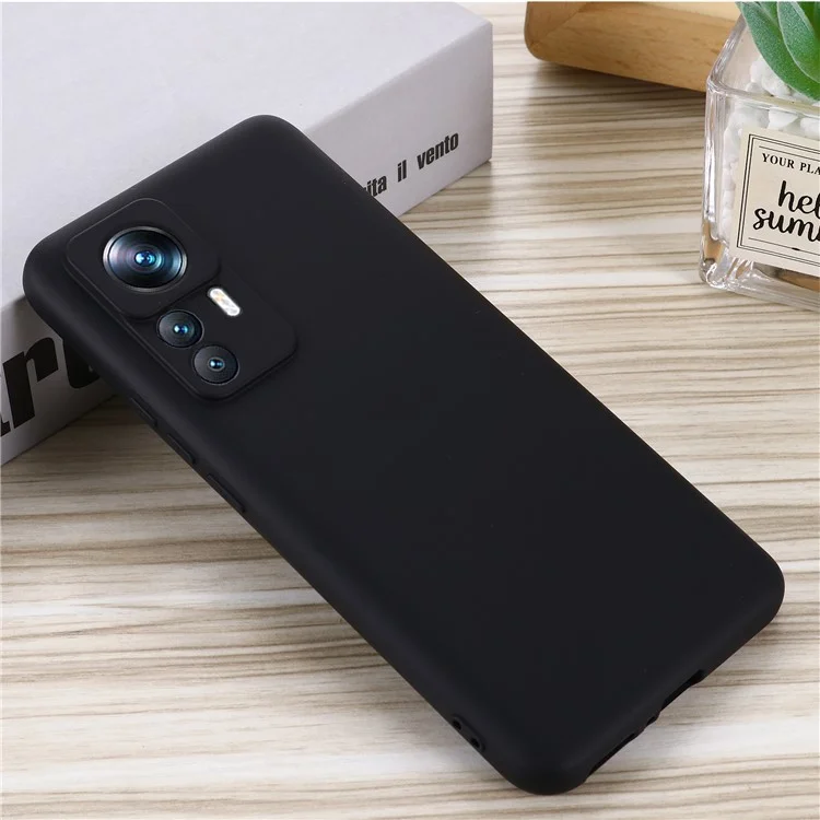 For Xiaomi 12T 5G / Redmi K50 Ultra 5G Liquid Silicone Phone Case Drop-proof Smartphone Protective Cover with Strap - Black