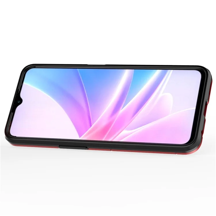 For OPPO A58 5G Ring Holder Kickstand PC+TPU Phone Cover Drop-proof Protective Case - Red