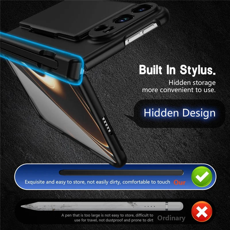 For iPhone Duo Case Hard PC Phone Cover with Card Holder Screen Protector - Black