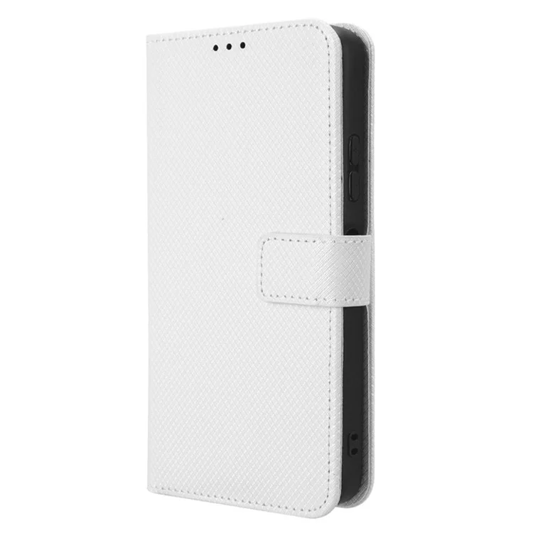 Para Huawei Nova Y61 4G / Desfrute de 50z 4g de Fecho Magnético Textura de Diamante Pu. - Branco