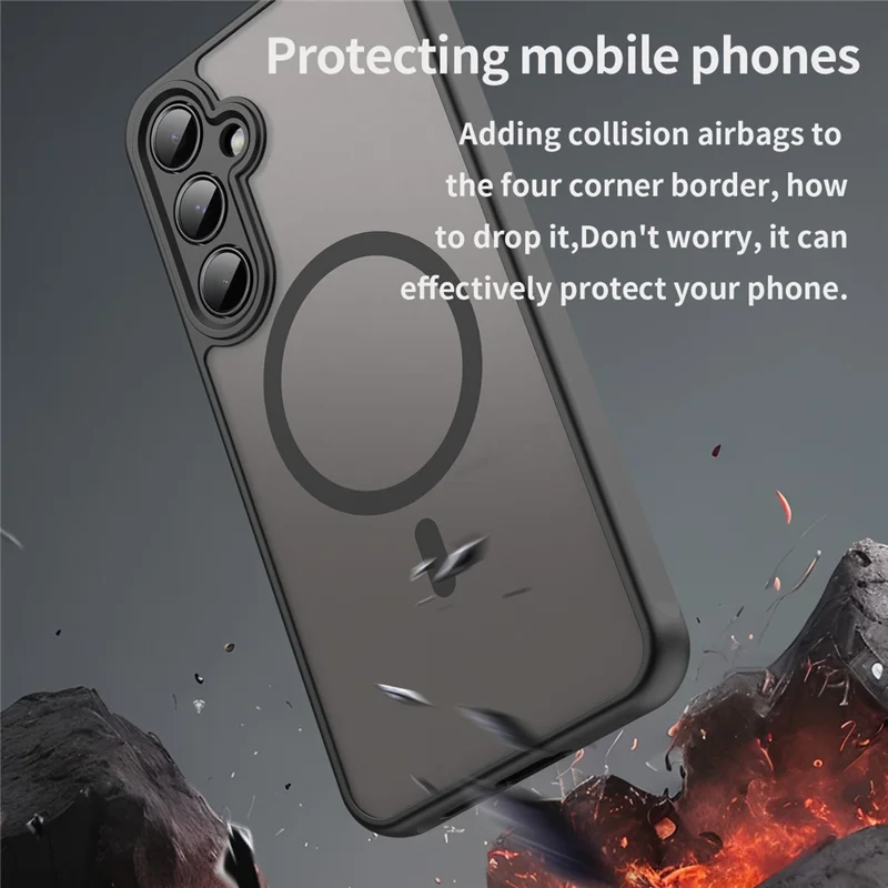 Bulk Purchasing for Samsung Galaxy A55 5G Magnetic Case Anti Drop Matte PC + TPU Phone Cover - Black