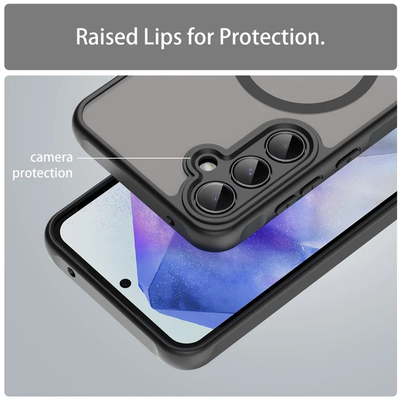 Bulk Purchasing for Samsung Galaxy A55 5G Magnetic Case Anti Drop Matte PC + TPU Phone Cover - Black