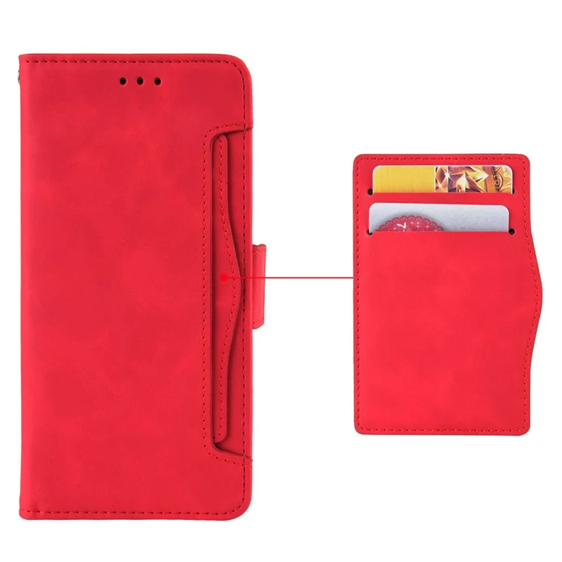 For Huawei nova Y61 4G / Enjoy 50z 4G PU Leather Magnetic Closure Wallet Flip Cover Multiple Card Slots Stand Drop-proof Phone Case - Red