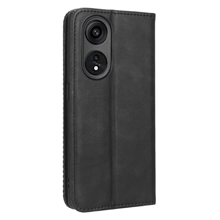 Para Oppo A1 Pro 5G Anti-queda da Caixa de Celular da Textura Retrô Padrão Impressa Patter - Preto