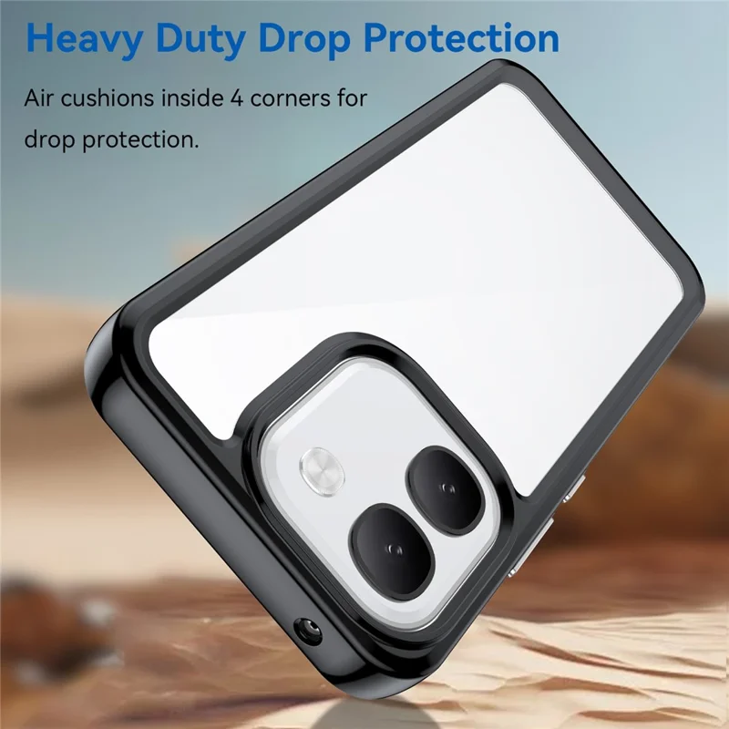 For vivo V80 Lite 5G Phone Case TPU + Acrylic Protective Clear Phone Cover - Black