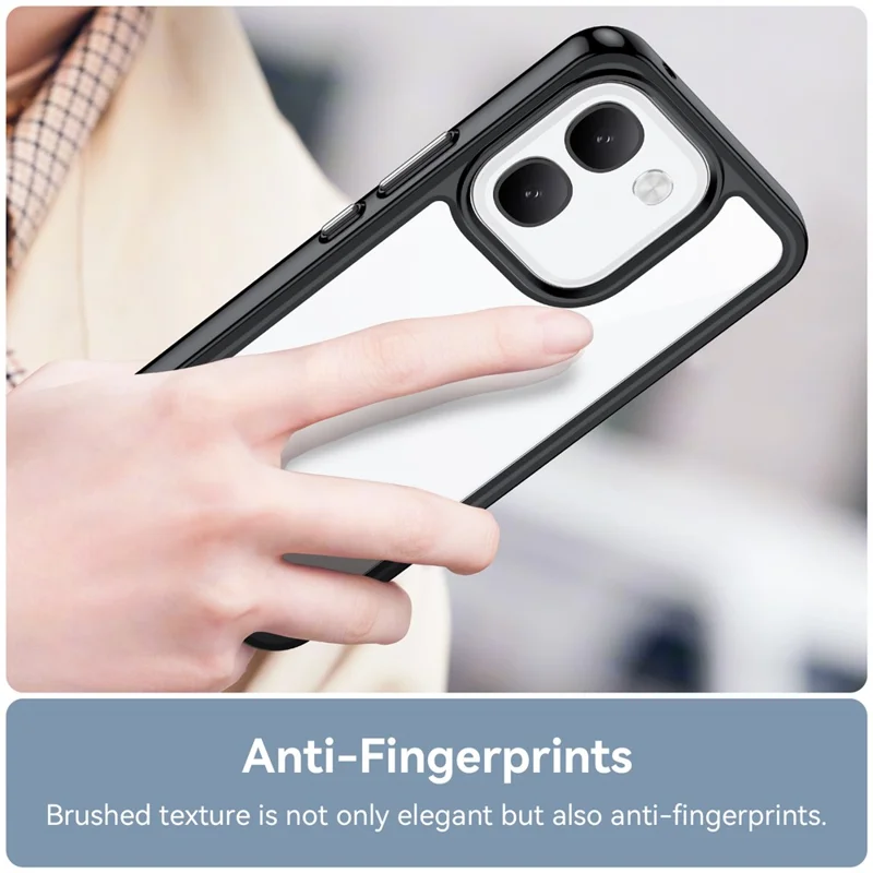 For vivo V80 Lite 5G Phone Case TPU + Acrylic Protective Clear Phone Cover - Black