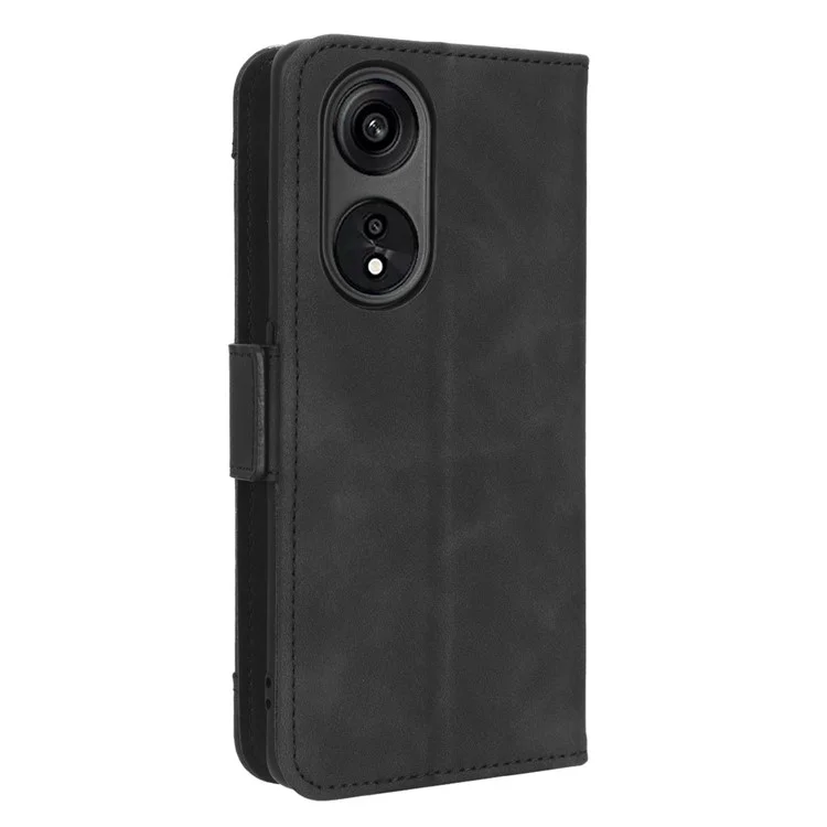 Para Oppo A1 Pro 5G / Reno8 T 5G Funda de Teléfono de Piel de PU con Múltiples Ranuras para Tarjetas Magnéticas a Prueba de Golpes con Tapa Plegable y Soporte de Cartera - Negro