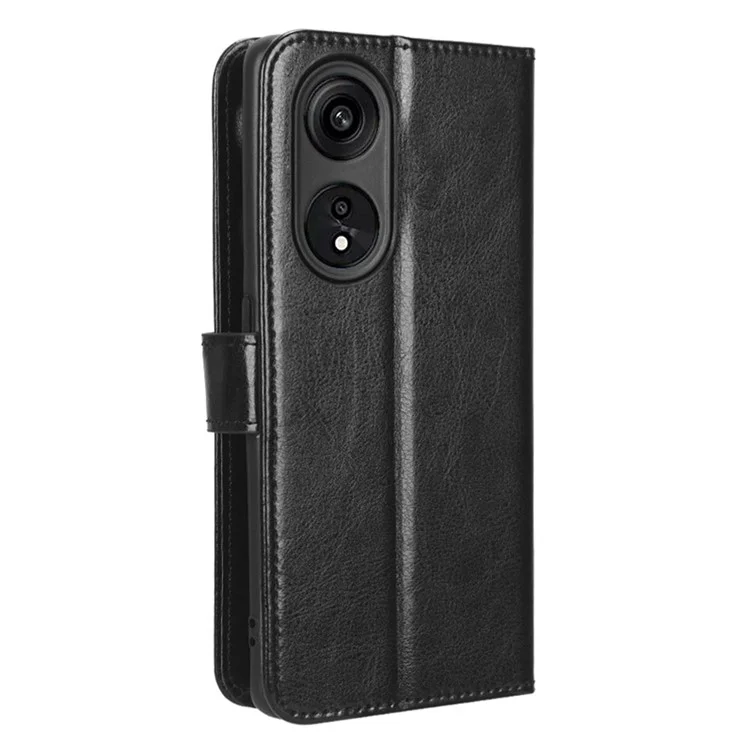 Para Oppo A1 Pro 5G Anti-Drop Telephone Phone Texture Texture PU Cuero de Cuero Soporte de Protección Completa Cubierta de Teléfono Con Correa - Negro