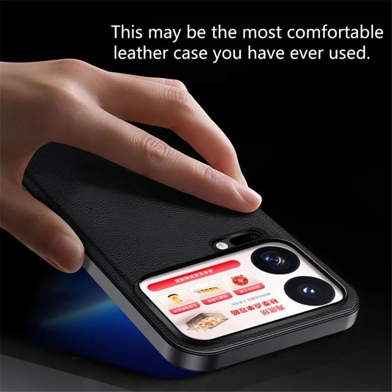 For Xiaomi 18 Pro Max Case PU + TPU + PC Phone Back Cover with Metal Lens Frame - Black