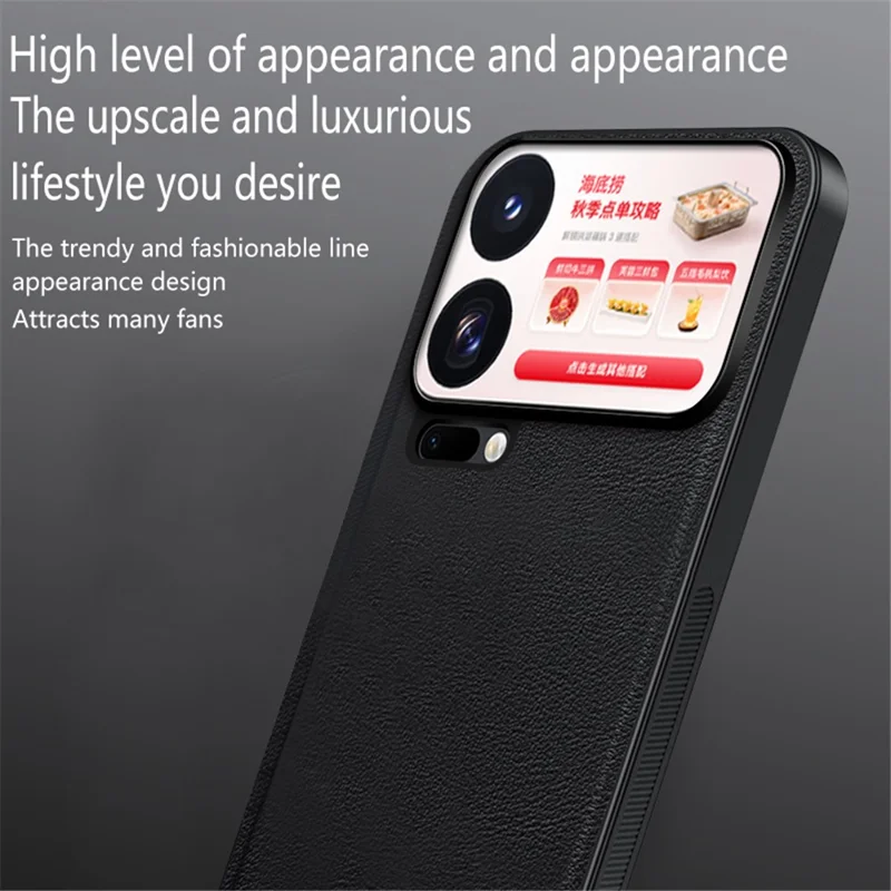 For Xiaomi 18 Pro Max Case PU + TPU + PC Phone Back Cover with Metal Lens Frame - Black