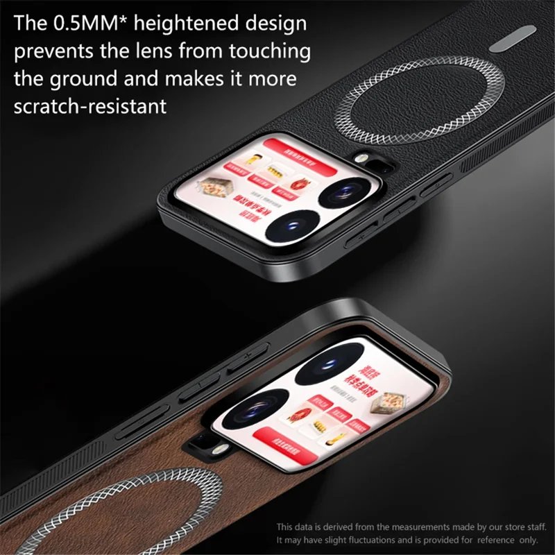 For Xiaomi 18 Pro Max Case PU TPU PC Phone Back Cover with Metal Lens Frame - Black