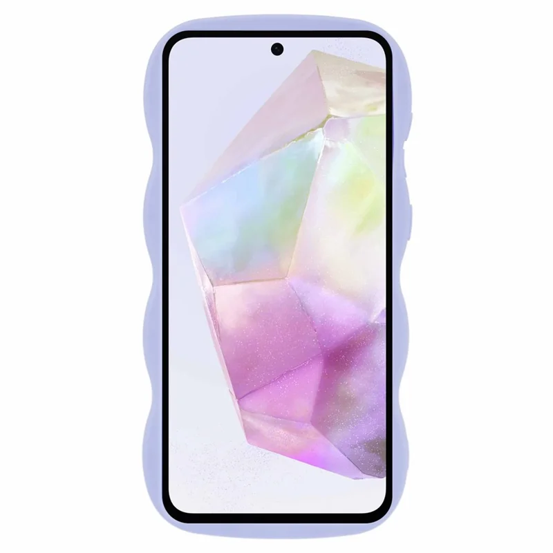 For Samsung Galaxy A27 5G Case TPU Beskyttelsesdæksel med Unik Krøllet Bølge Ramme - Lilla