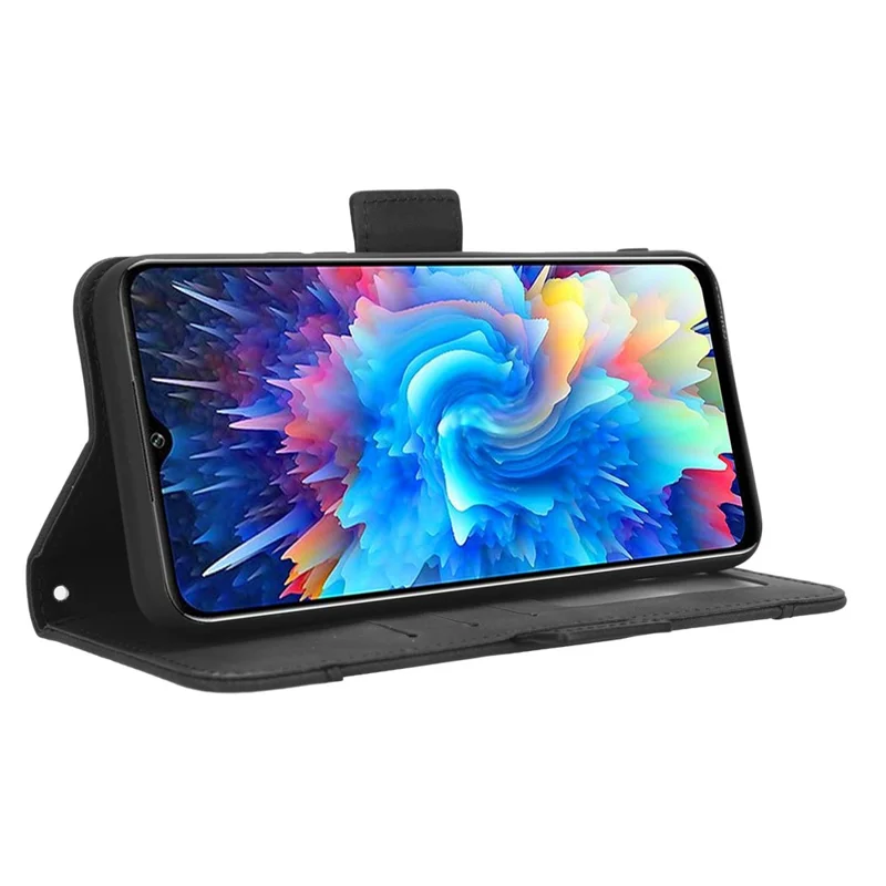 Para Infinix Hot 20 5g / X666 / X666B PU Billetera de Cuero Case de Teléfono Magnético Cierre Magnético Flip Telephip Con Múltiples Ranuras Para Tarjetas - Negro