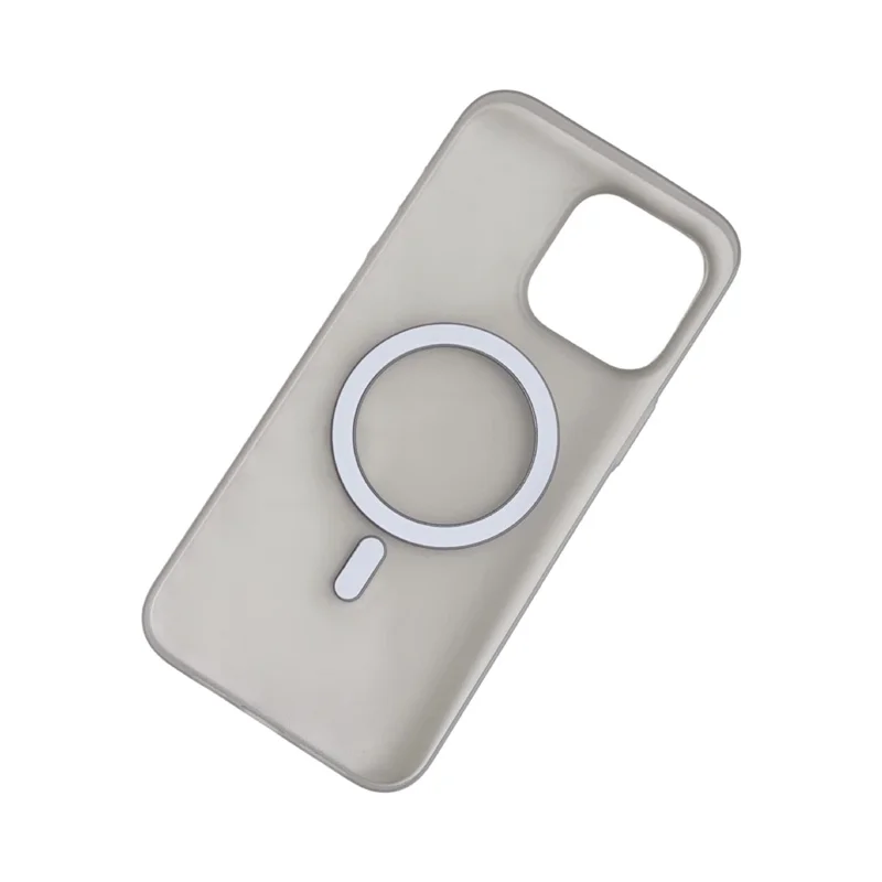 For iPhone 15 Pro Max Magnetic Case Matte Ultra-Thin PP Shockproof Phone Cover - Transparent Black