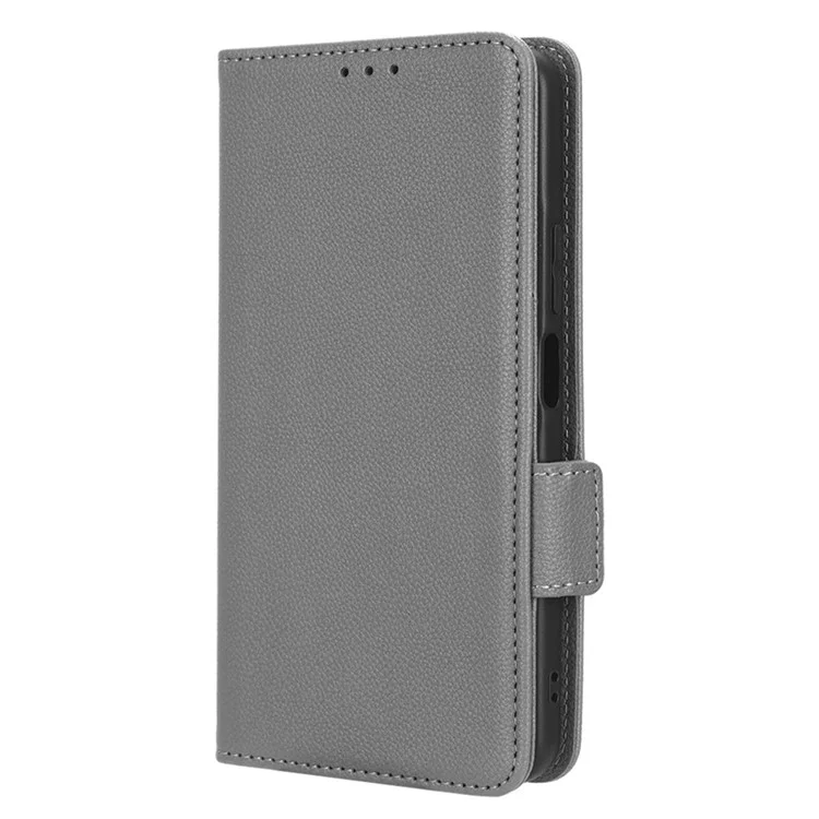 Für Huawei Nova 10 SE 4G Dual Magnetic Clasp PU Leder Hülle Litchi Textur Schockdelie Telefon Brieftasche Abdeckung - Grau