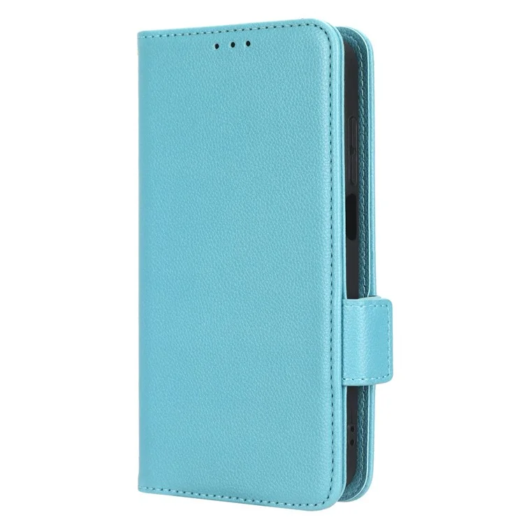 For Orbic Joy 4G RC608L PU Leather Dual Magnetic Clasp Phone Case Litchi Texture Stand Wallet Folio Flip Cover - Baby Blue