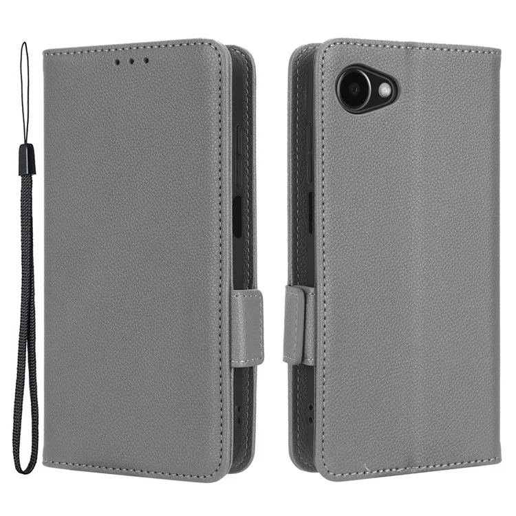 For Orbic Joy 4G RC608L PU Leather Dual Magnetic Clasp Phone Case Litchi Texture Stand Wallet Folio Flip Cover - Grey