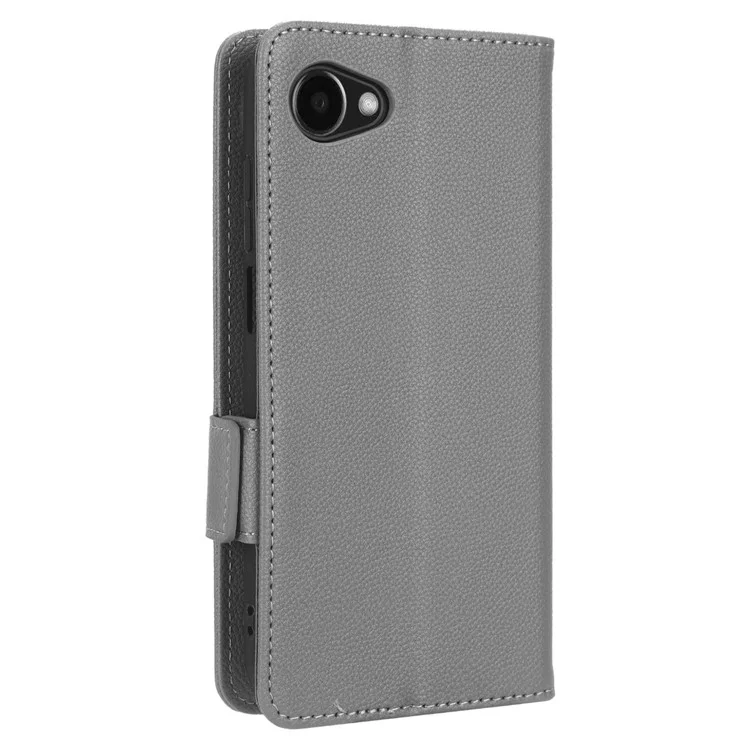 For Orbic Joy 4G RC608L PU Leather Dual Magnetic Clasp Phone Case Litchi Texture Stand Wallet Folio Flip Cover - Grey