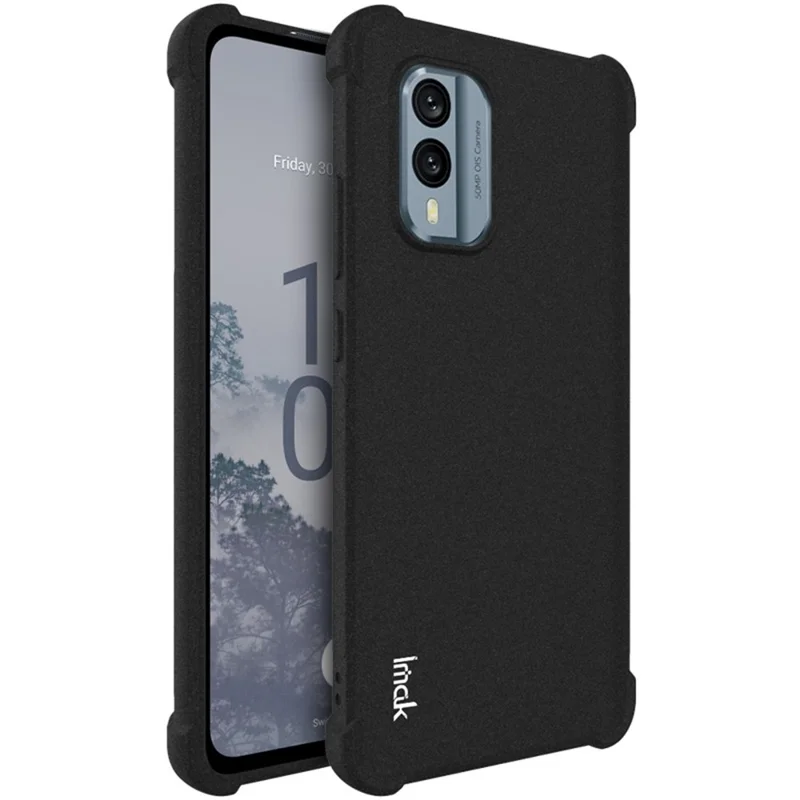 IMAK For Nokia X30 5G Matte Surface Phone Cover Soft TPU Four Corners Airbag Shockproof Mobile Phone Case - Black