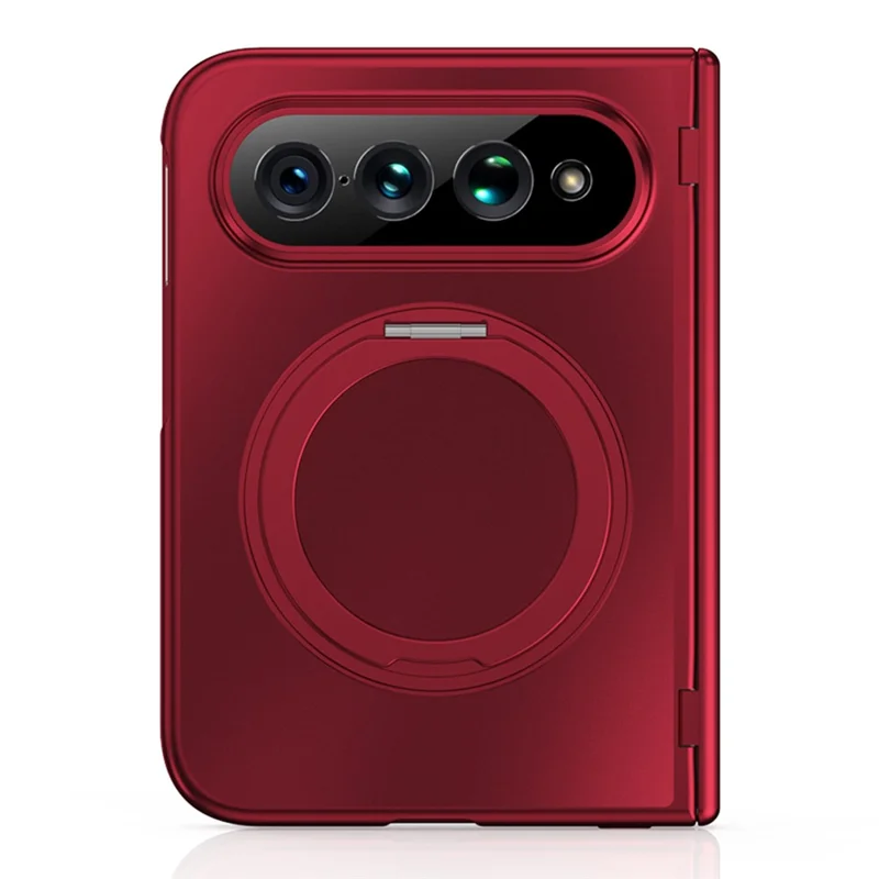 Funda para Xiaomi 18 Fold con soporte giratorio, protección contra caídas, carcasa de policarbonato con protector de pantalla de vidrio templado - Rojo