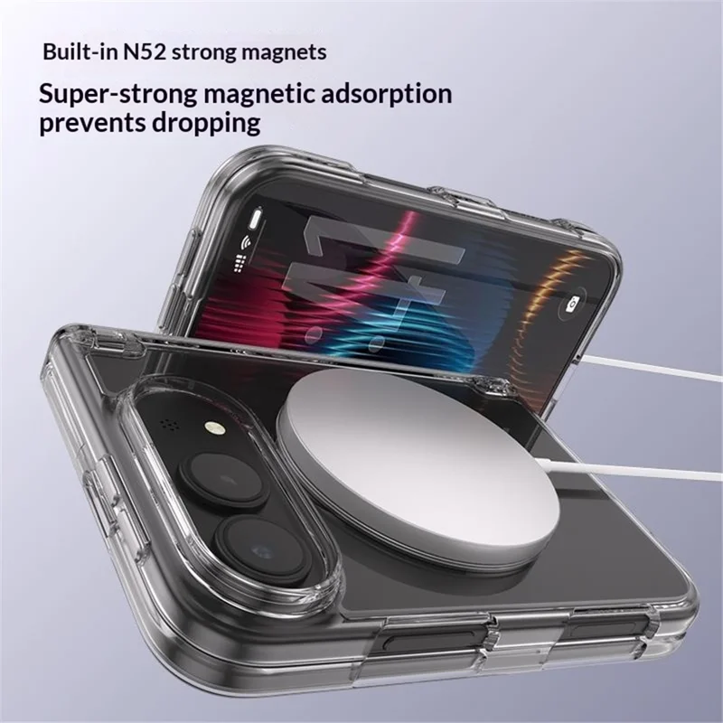 Futerał iPhone Duo z magnetycznym podstawką obrotową i pełną ochroną, przezroczysta obudowa PC - Przezroczysty