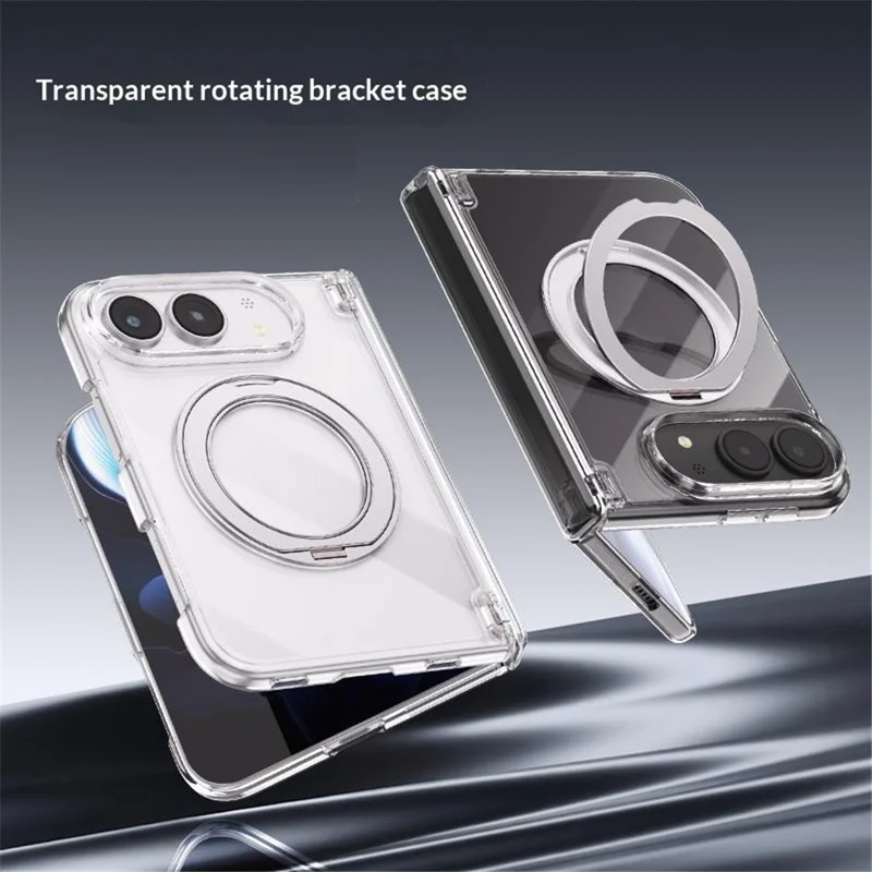 Futerał iPhone Duo z magnetycznym podstawką obrotową i pełną ochroną, przezroczysta obudowa PC - Przezroczysty